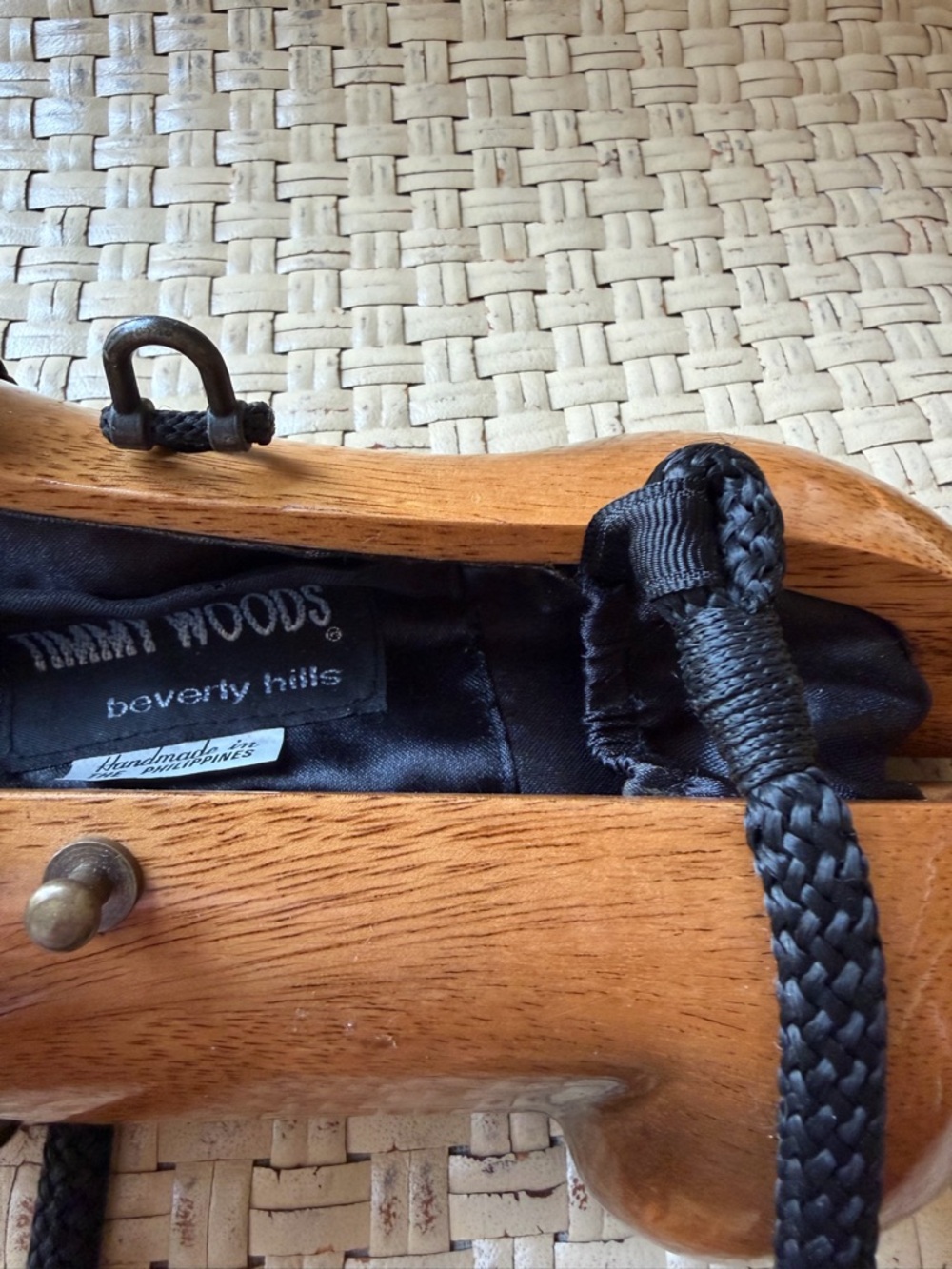 Wooden Dachshund Purse Tim Woods of Beverly Hills Rare - Picture 10 of 10